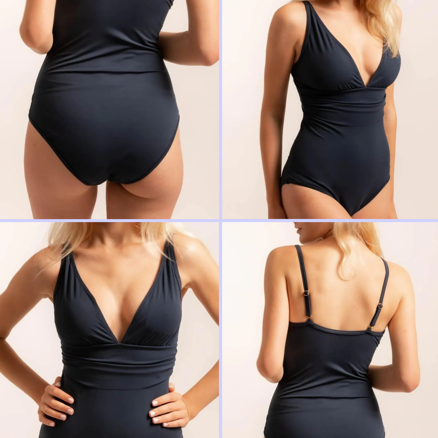 Menstrual Swimsuit Sculpt V-Neck - Indigo