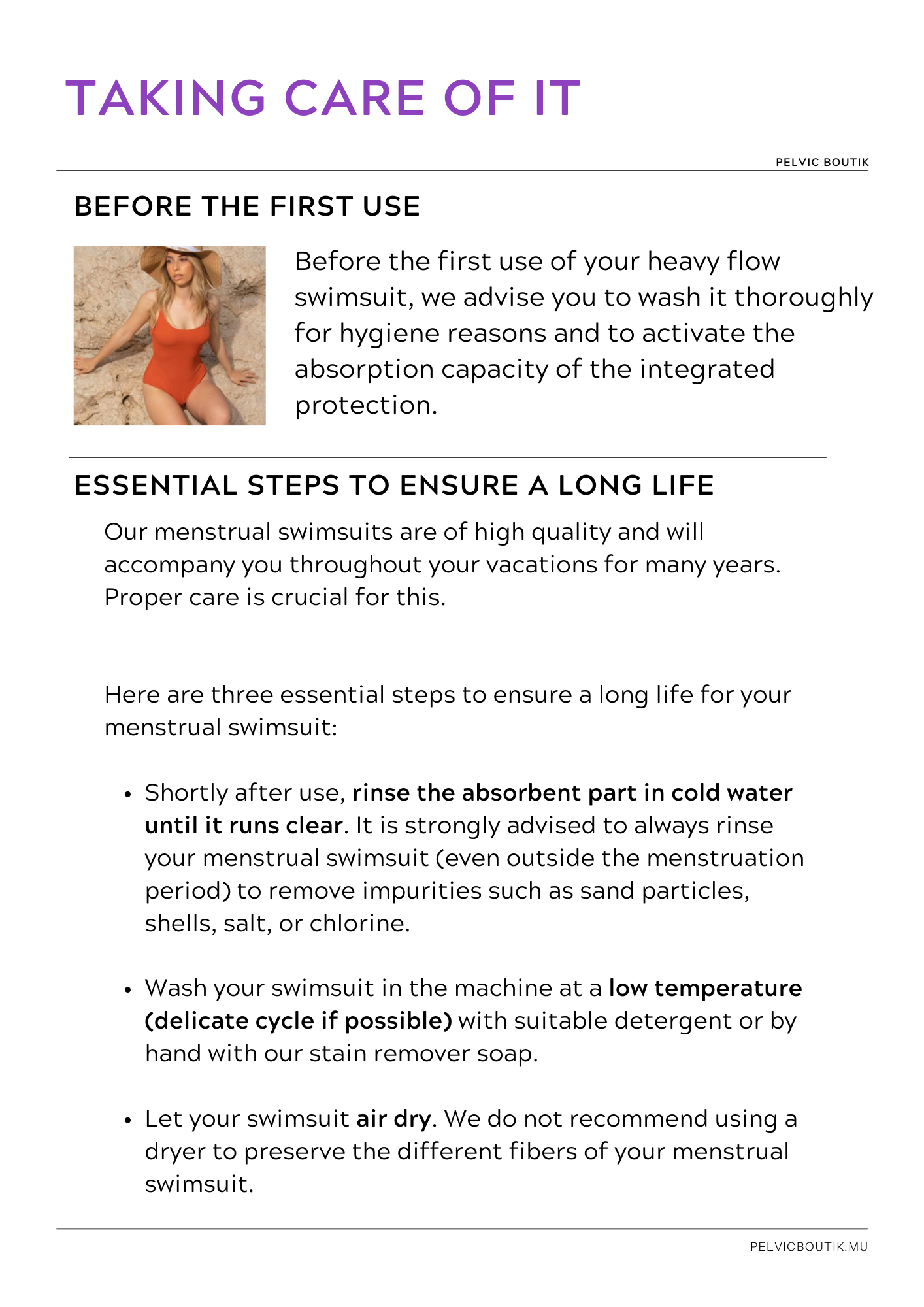 Menstrual Swimsuit "Côtelé" - Sauge