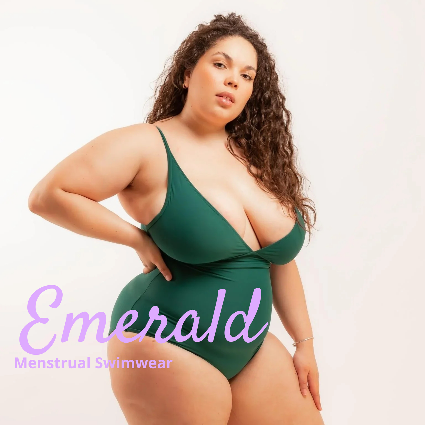 Menstrual Swimsuit Sculpt V-Neck -  Emerald