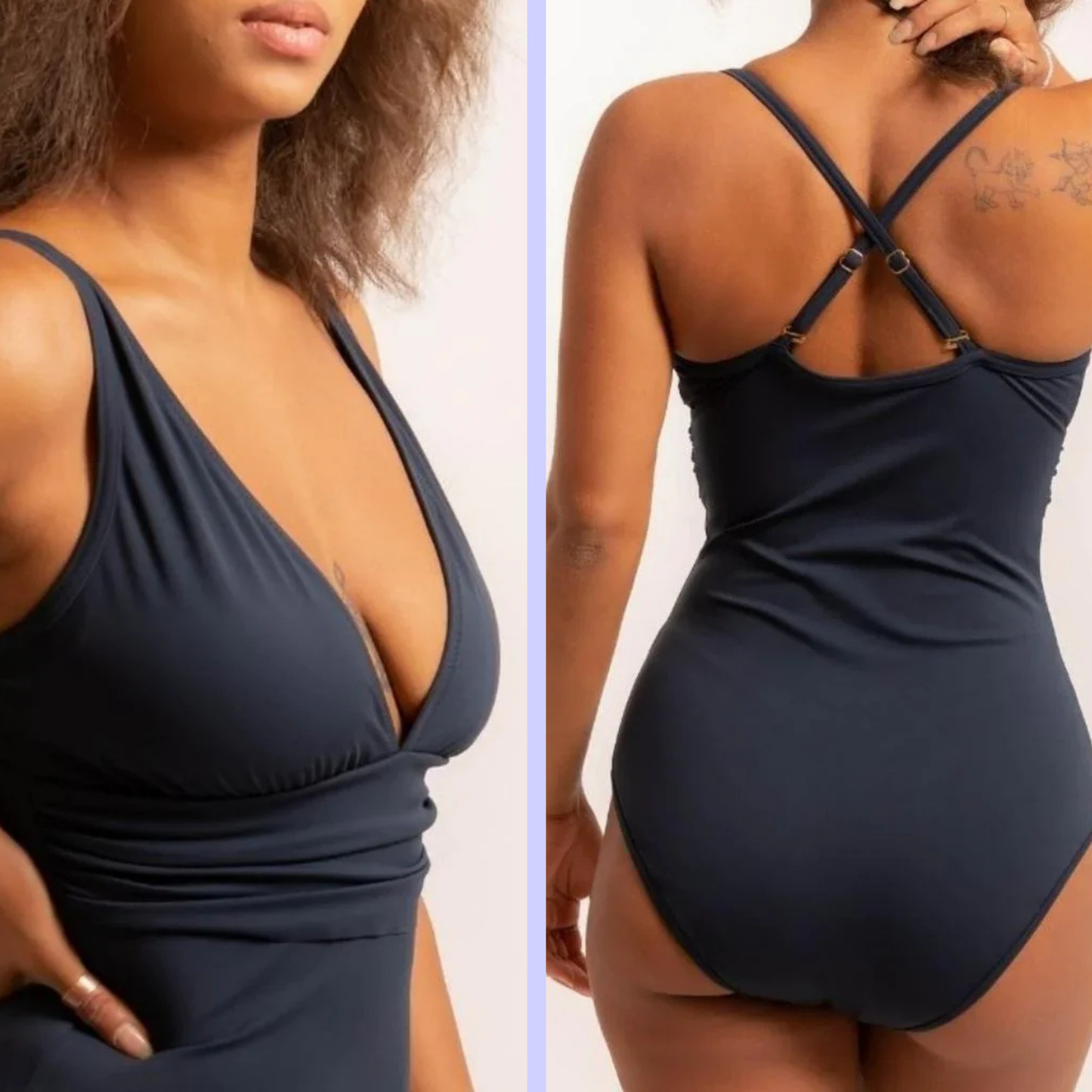 Menstrual Swimsuit Sculpt V-Neck -  Indigo