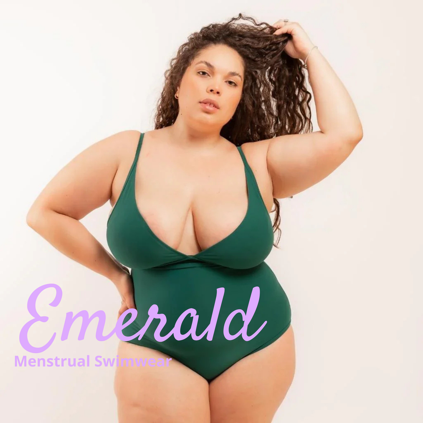 Menstrual Swimsuit Sculpt V-Neck -  Emerald